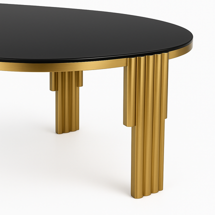 Luxe Eettafelset – Marmerlook Tafel met Gouden Onderstel – Inclusief 6 stoelen –  Velvet
