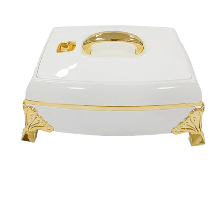 Luxe Marmerlook Hotpot – Warmhoud Kom met Gouden Handvat – 3L