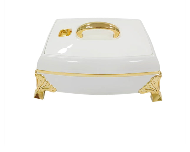 Luxe Marmerlook Hotpot – Warmhoud Kom met Gouden Handvat – 3L