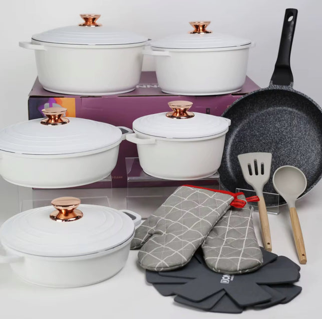 Groene DONNOR Classic Series – 18-delige Luxe Pannenset | Geschikt voor Inductie, Gas, Keramisch & Elektrisch