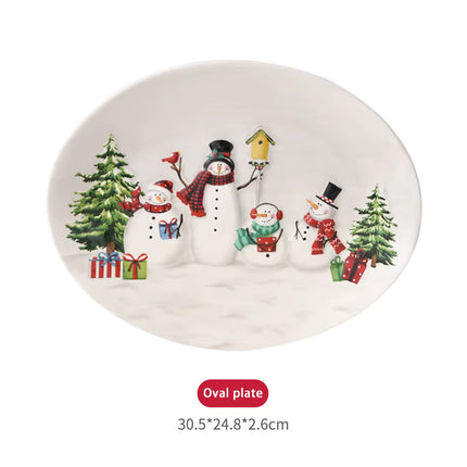 Luxe Kerstservies met Sneeuwpop Design