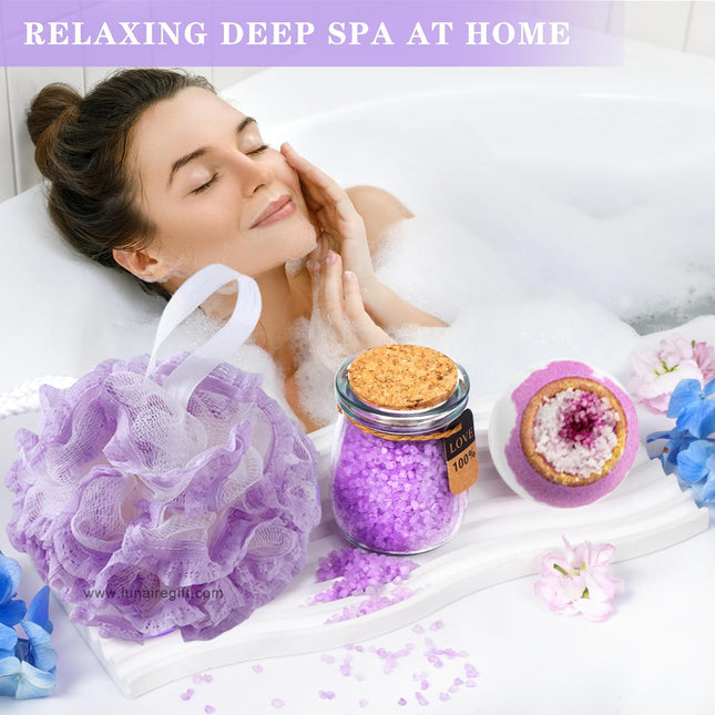 Luxe Wellness Cadeaubox Paars – Zelfzorg Giftset met Geurkaars, Diamant Zeep, Mok & Positieve Quote