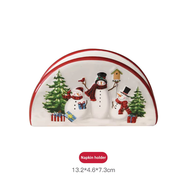 Luxe Kerstservies met Sneeuwpop Design