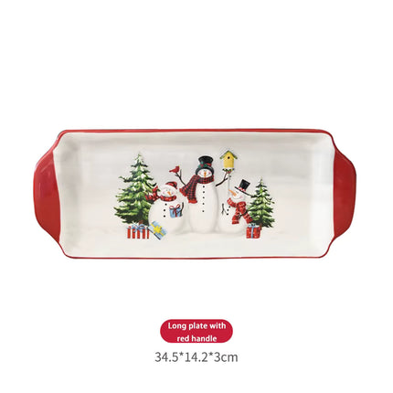Luxe Kerstservies met Sneeuwpop Design