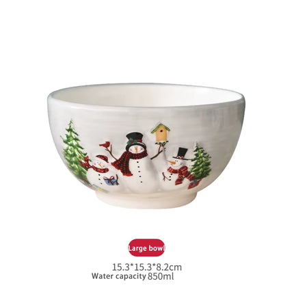 Luxe Kerstservies met Sneeuwpop Design