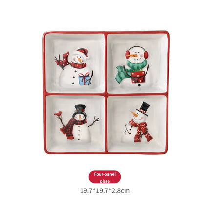 Luxe Kerstservies met Sneeuwpop Design