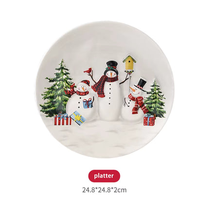 Luxe Kerstservies met Sneeuwpop Design