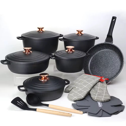 Rode DONNOR Classic Series – 18-delige Luxe Pannenset | Geschikt voor Inductie, Gas, Keramisch & Elektrisch