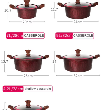 Donnor Nieuwe Aankomst Groot Formaat 15 Stuks Aluminium Kookgerei Set Klassiek