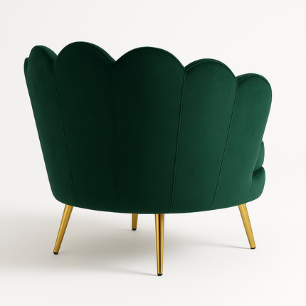 Elegante Fluwelen Fauteuil met Gouden Poten – Stijlvolle Zitplek voor Elk Interieur