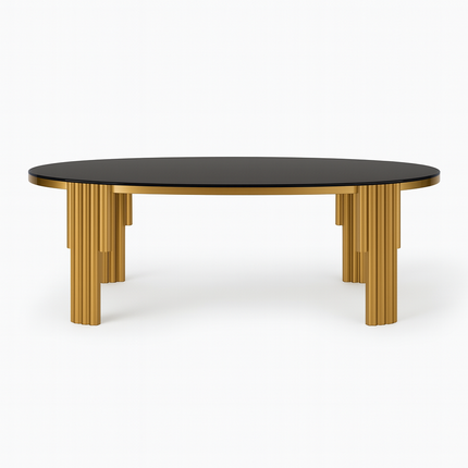 Luxe Eettafelset – Marmerlook Tafel met Gouden Onderstel – Inclusief 6 stoelen –  Velvet